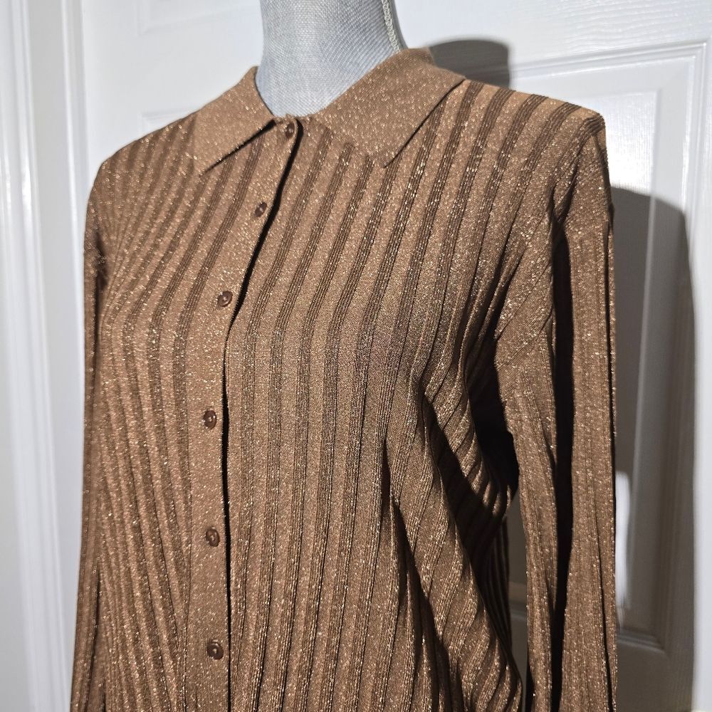 Sezane Brown Ribbed Cardigan - Picture 3 of 5